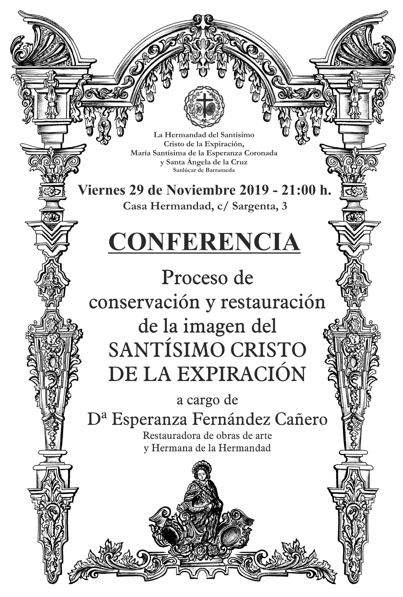 Conferencia acerca del proceso de Restauracin de la Imagen del Stmo. Cristo de la Expiracin.